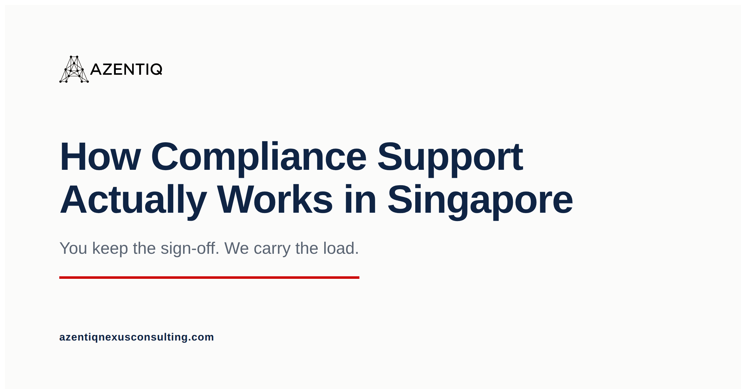 A compliance advisor working alongside a firm's in-house team